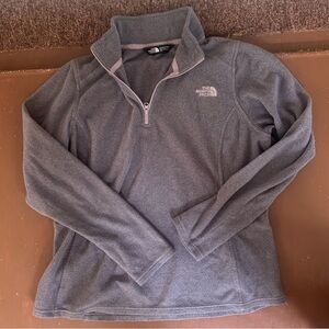 The North Face Heathered Gray 1/4 Zip Fleece Pullover - Women’s Large